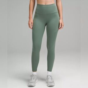 NWT Lululemon Wunder Train High-Rise Tight with Pockets 25" Grey Eucalyptus 0